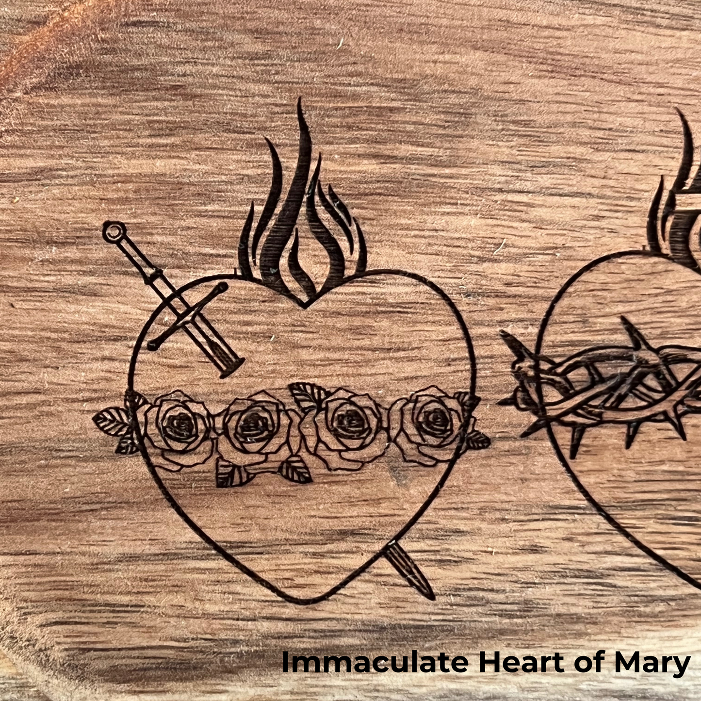Holy Hearts Customizable Rosary Tray