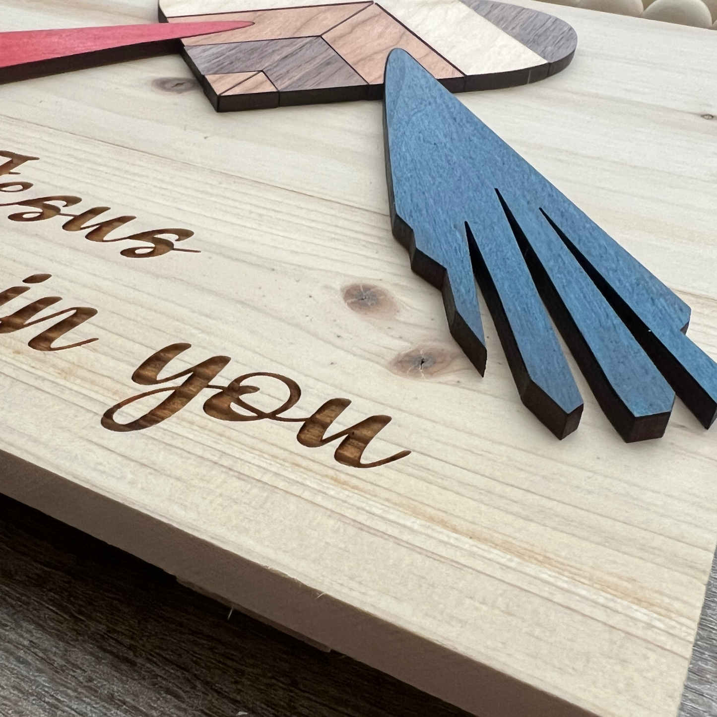 Divine Mercy Barn Quilt Herringbone Wall Art