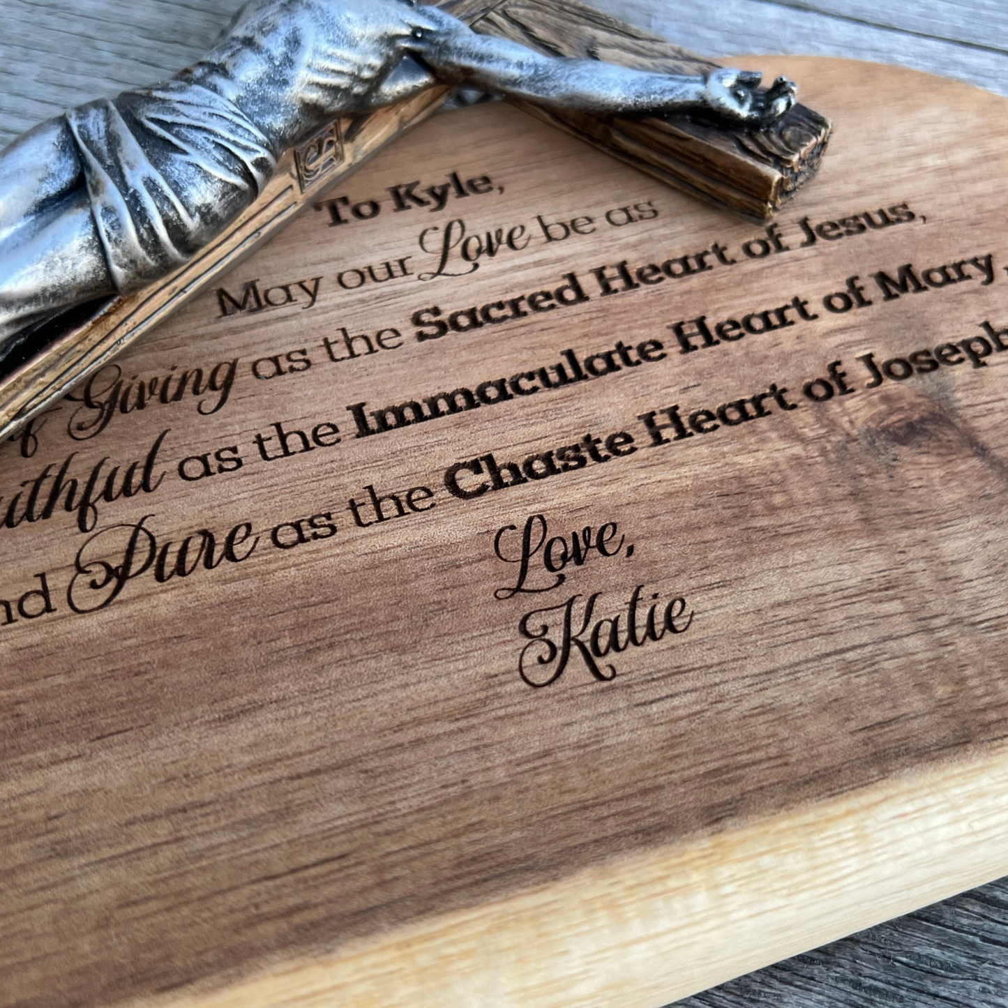 Holy Hearts Customizable Rosary Tray