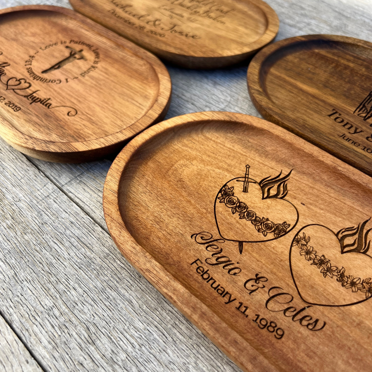Anniversary Rosary Tray - Holy Hearts
