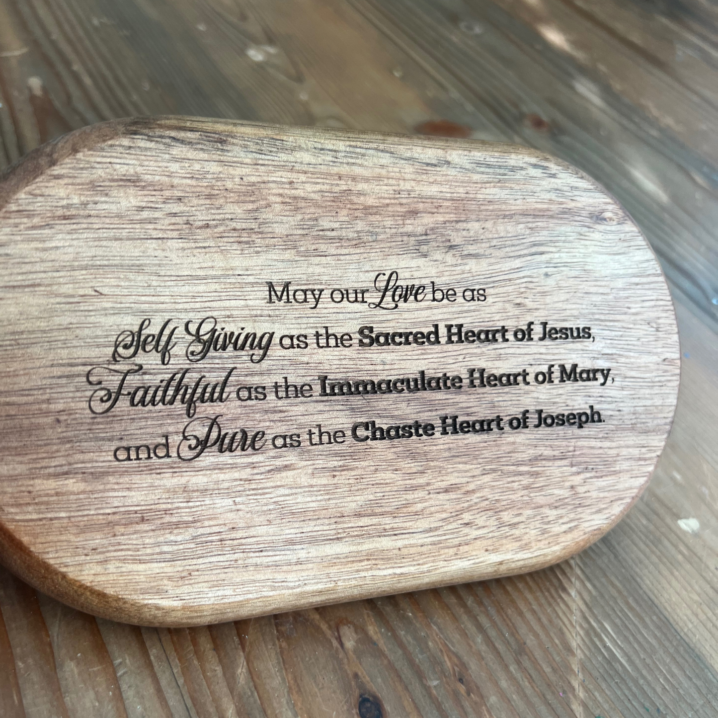 Holy Hearts Customizable Rosary Tray