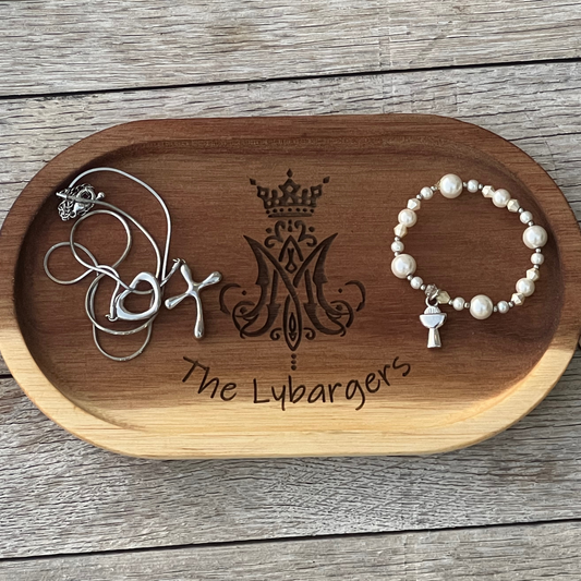 Rosary Tray - Marian Monogram