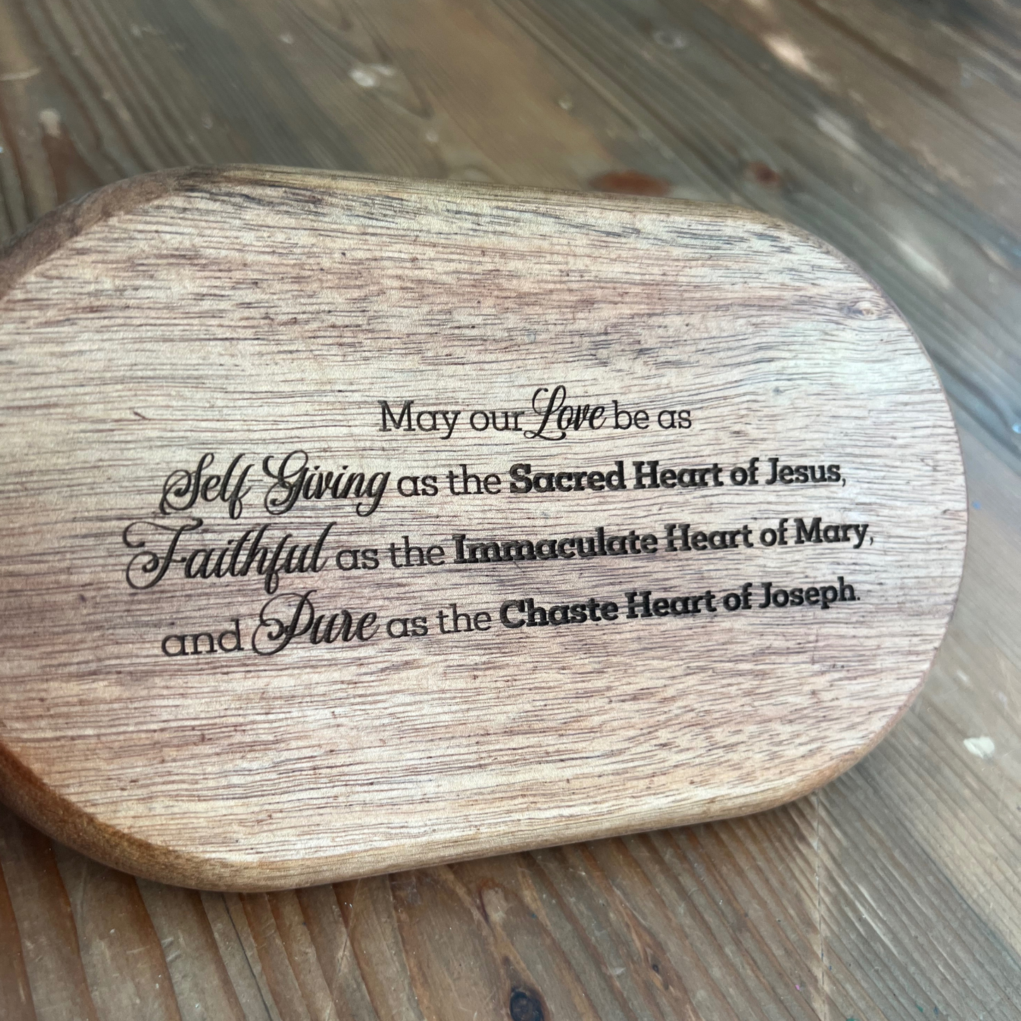 Holy Hearts Valentines Custom Rosary Tray